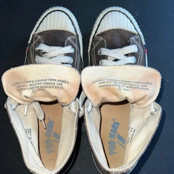 PRO Keds Canvas High Tops Bugs Bunny Blue Heel Tag Mens 9 1/2 Looney Tunes 1993 - Picture 7 of 14